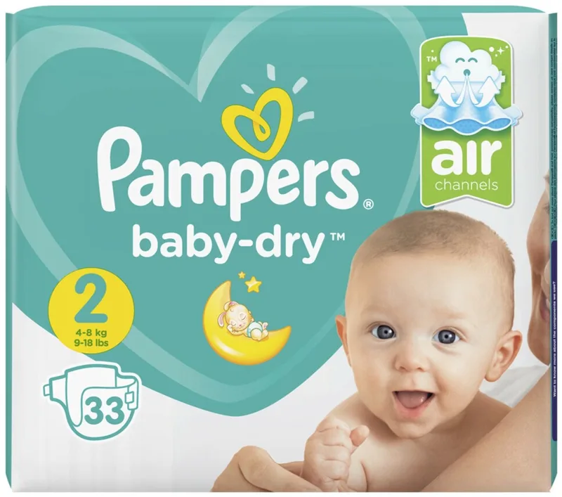 Baby Dry Maat 2 - 58 Luiers de Pampers – photo produit