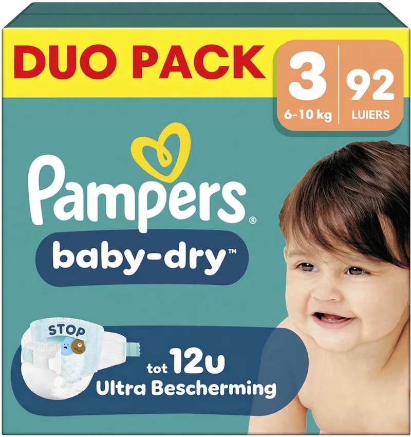 Baby-Dry Maat 3 - 92 Luiers - 6kg-10kg by Pampers – product photo