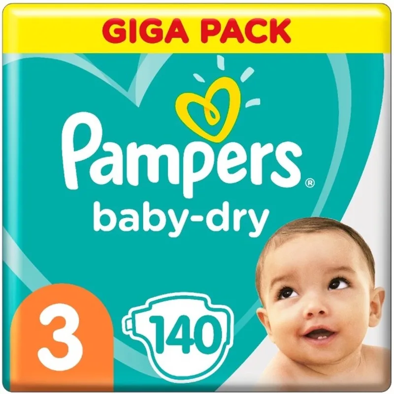 Baby Dry - Maat 3 - Mega Pack - 140 luiers by Pampers – product photo