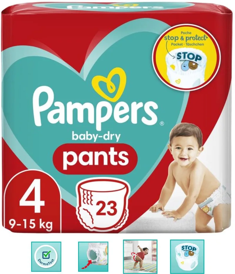 Baby-Dry Maat 4 Luierbroekjes - 23 Stuks de Pampers – photo produit