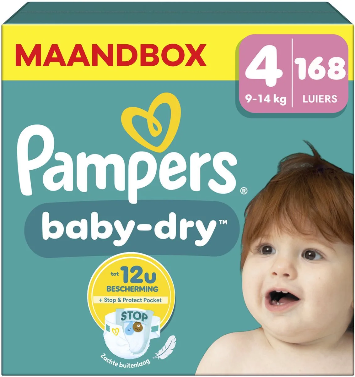 Baby Dry - Maat 4 - Maandbox - 168 luiers de Pampers – photo produit