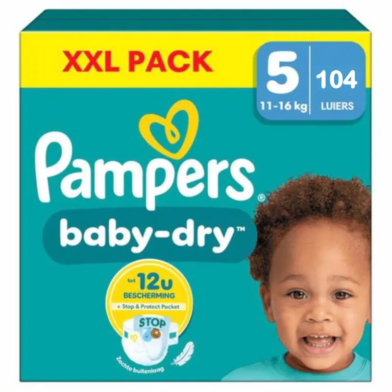 Baby-Dry Maat 5 - 104 Luiers - 11KG/16KG by Pampers – product photo