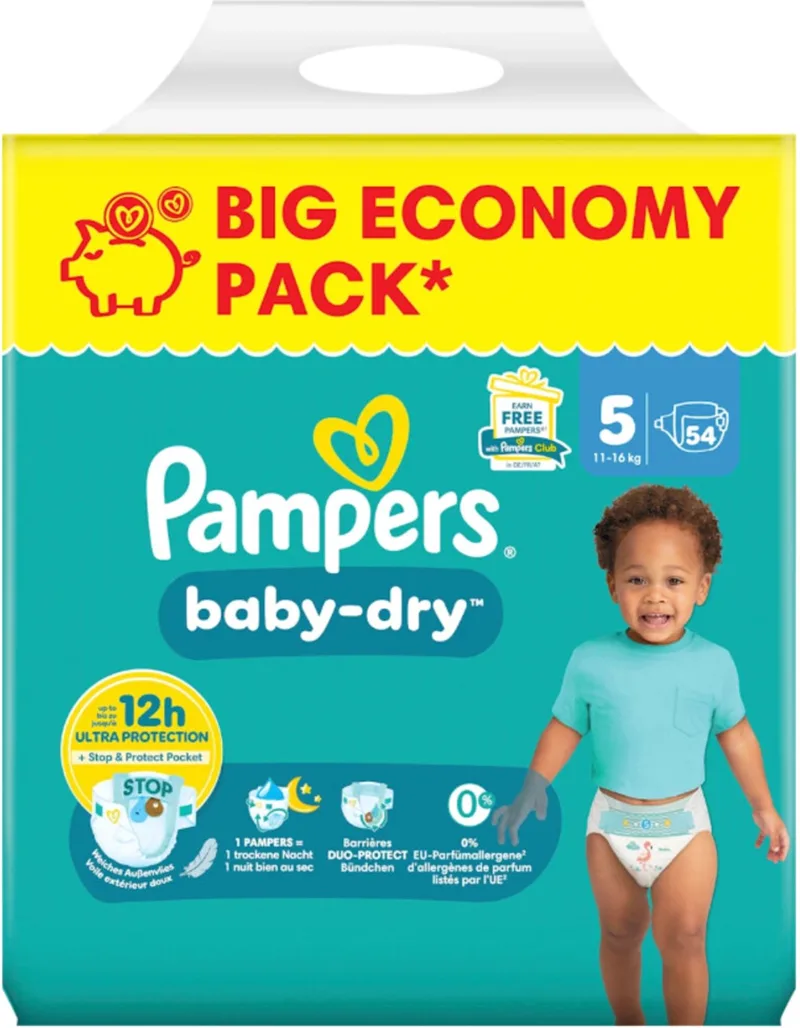 Baby-Dry Maat 5 Luiers (11-16kg) - 54 stuks - Big Pack by Pampers – product photo
