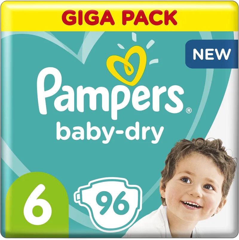 Baby-Dry - Maat 6 (13-18kg) - 96 Luiers - Giga Pack de Pampers – photo produit