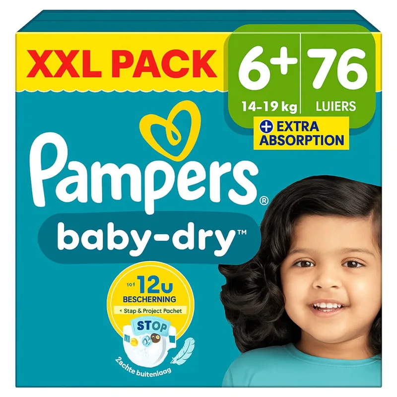 Baby Dry - Maat 6+ - Mega Pack - 76 luiers - 14/19KG de Pampers – photo produit