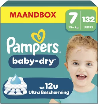 Baby-Dry Maat 7 - 132 Luiers - 15kg+ - Maandbox by Pampers – product photo 1 of 2