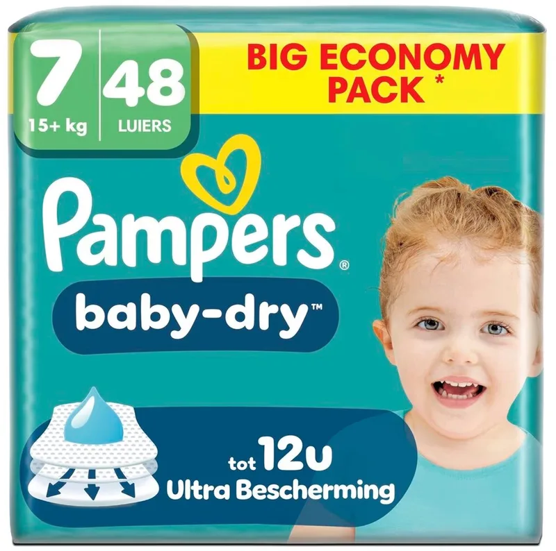Baby-Dry Maat 7 - 48 Luiers - 15kg+ de Pampers – photo produit