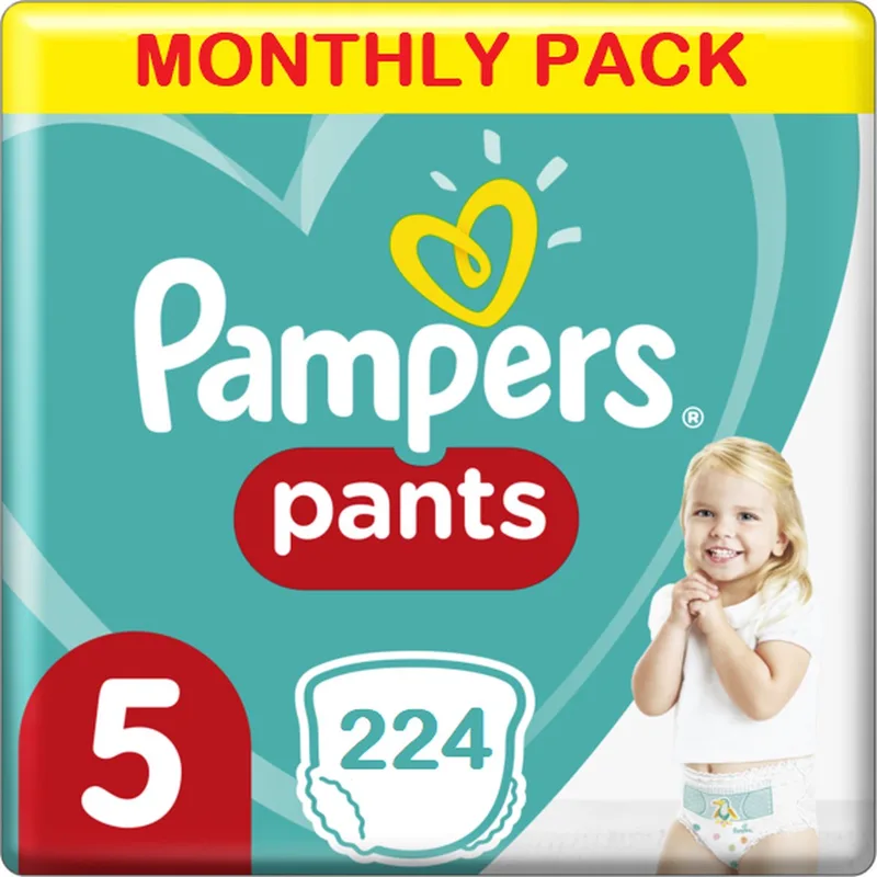 Baby Dry Nappy Pants Maat 5 - 224 luierbroekjes Maandbox XL de Pampers – photo produit