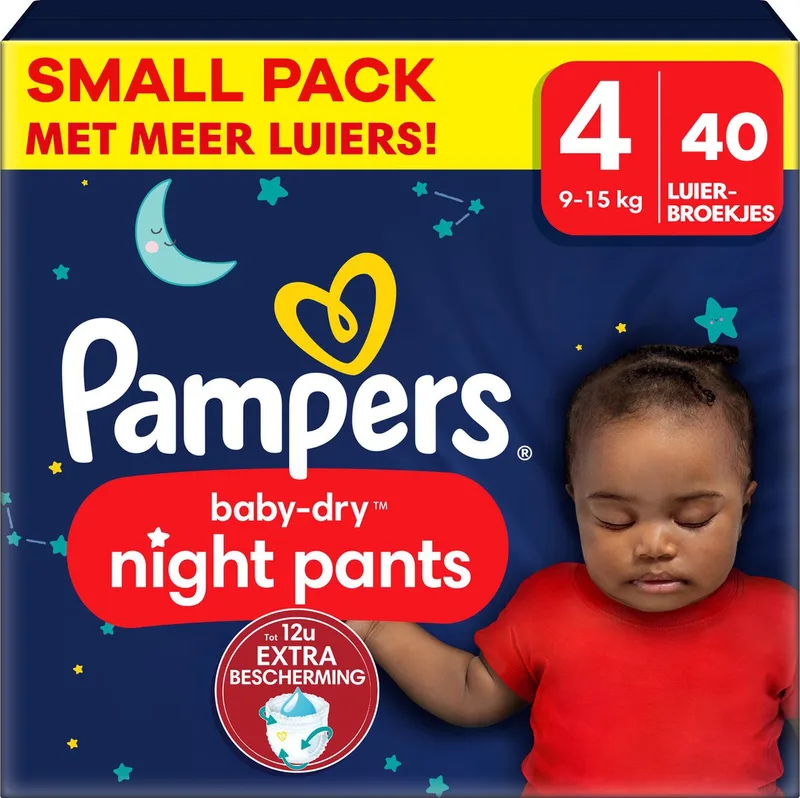 Baby Dry Night Pants - Maat 4 - Small Pack - 40 stuks - 9/15 KG van Pampers – productfoto