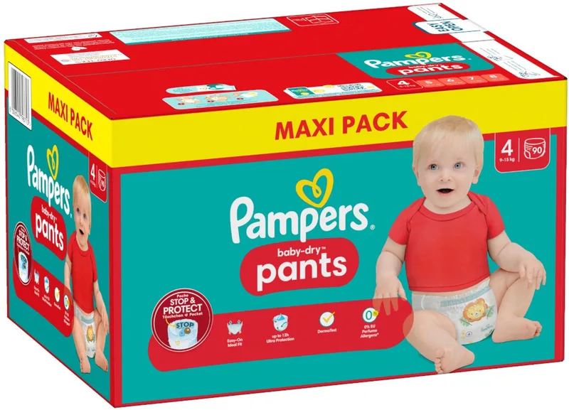 Baby-Dry Pants - Luierbroekjes - Maat 4 (9-15 kg) - Extra Droog - 90 Luiers by Pampers – product photo