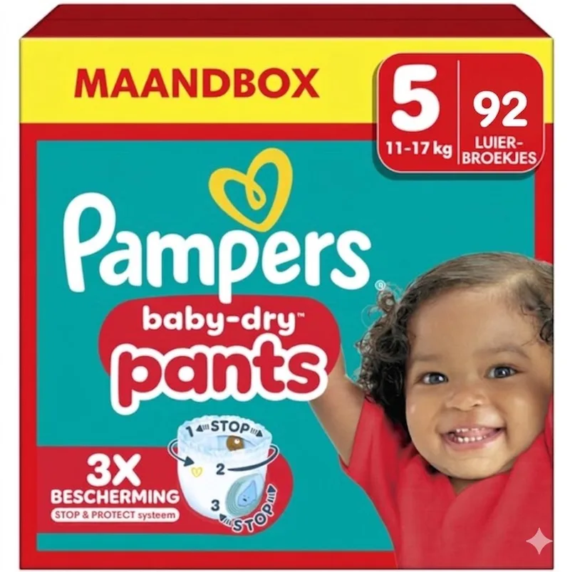 Baby-Dry Pants Luierbroekjes Maat 5 - 92 Luierbroekjes (11-17KG) by Pampers – product photo