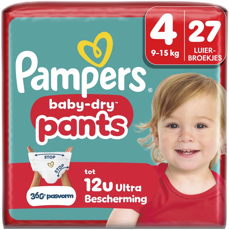 Baby-Dry Pants Maat 4 - 27 Luierbroekjes - 9kg-15kg by Pampers – product photo