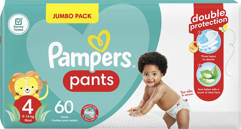 Baby Dry Pants - Maat 4 - 60 Luiers de Pampers – photo produit