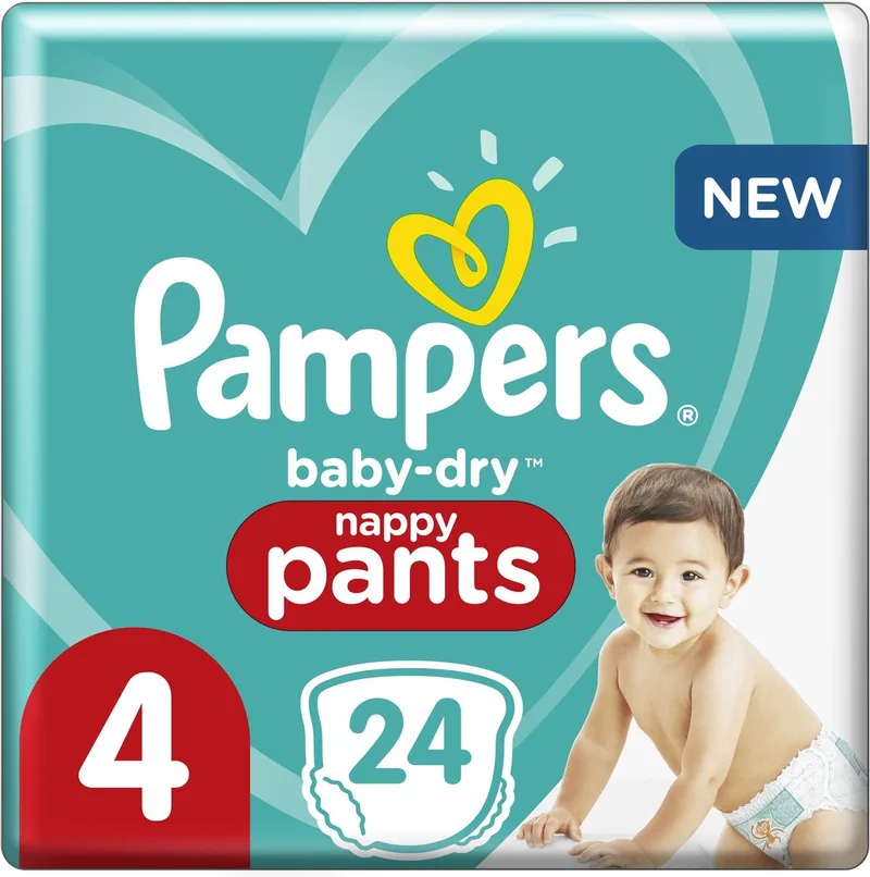 Baby-Dry Pants Maat 4 (9kg-15kg) - 24 Luierbroekjes by Pampers – product photo