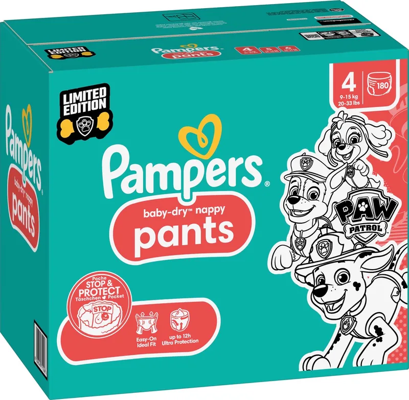 Baby Dry Pants - Maat 4 - Maandbox - 180 stuks - 9/15KG de Pampers – photo produit