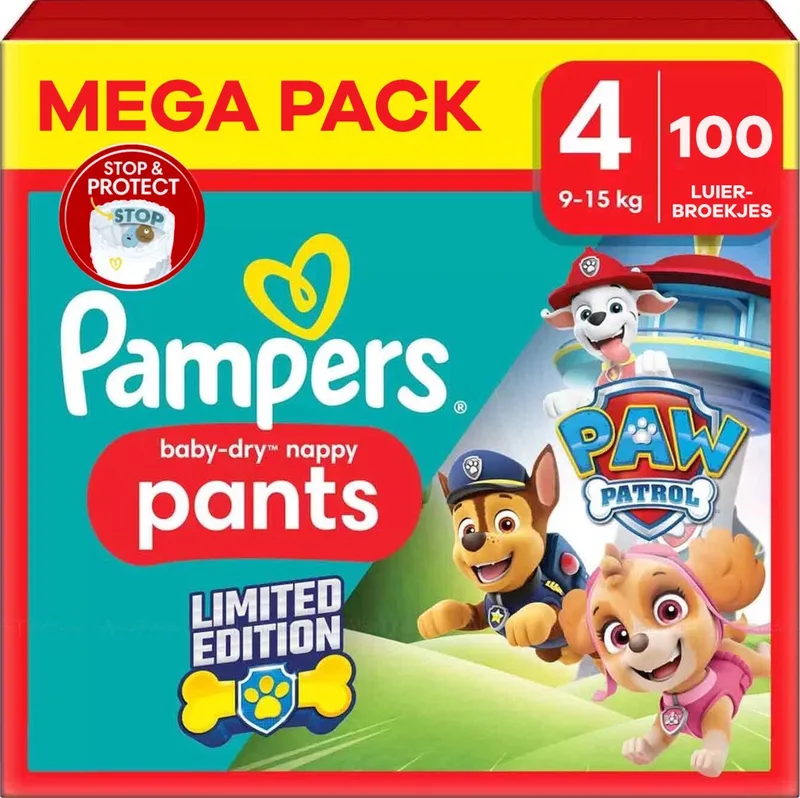 Baby Dry Pants - Maat 4 - Megapack - 100 stuks - 9/15KG by Pampers – product photo