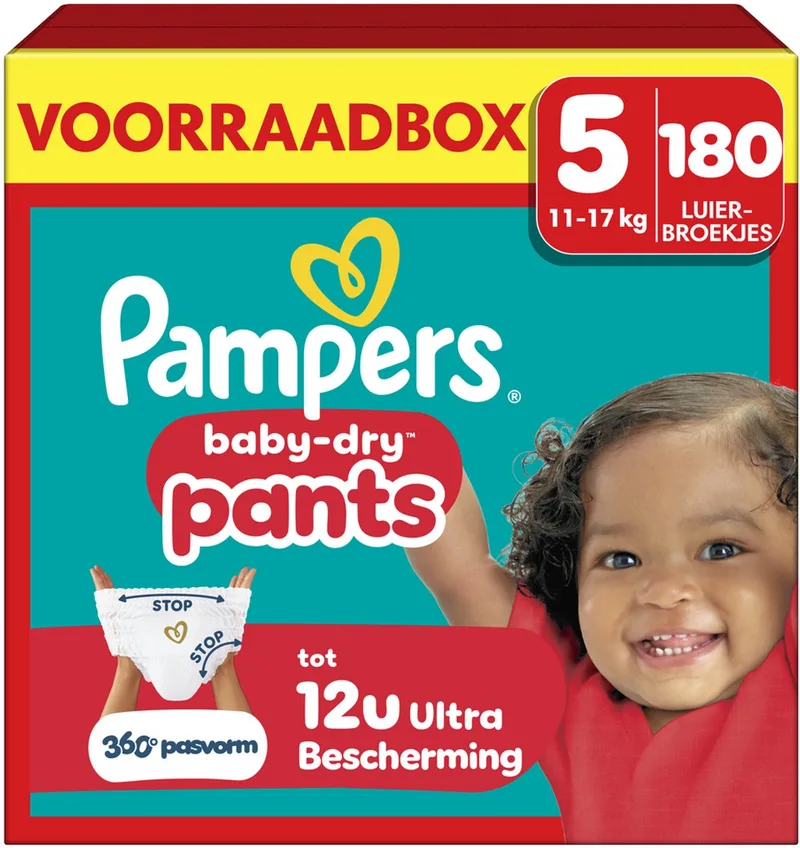 Baby-Dry Pants Maat 5 - 180 Luierbroekjes - 11kg-17kg - Voorraadbox by Pampers – product photo