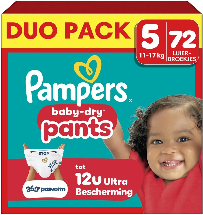 Baby-Dry Pants Maat 5 - 72 Luierbroekjes - 11kg-17kg by Pampers – product photo