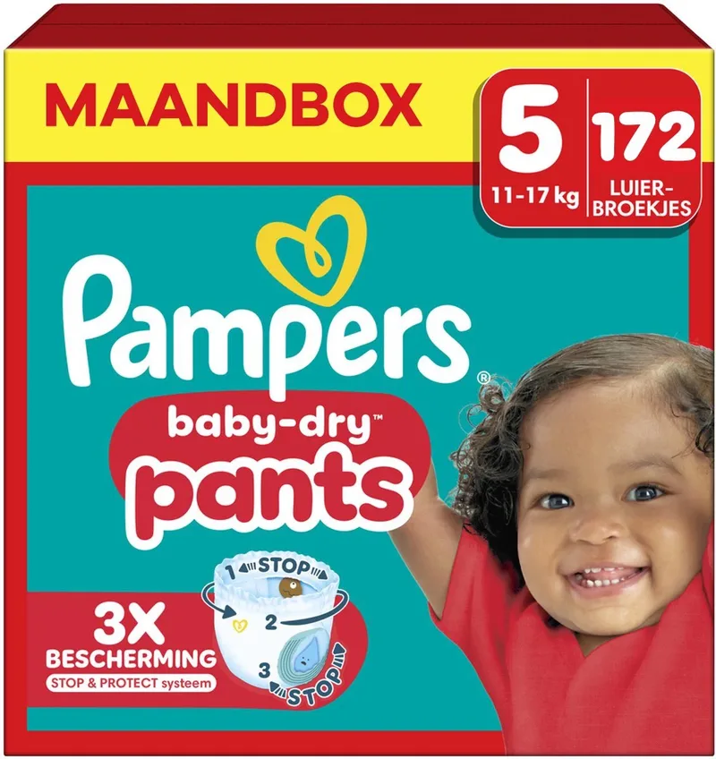 Baby Dry Pants - Maat 5 - Maandbox - 172 stuks - 11/16 KG van Pampers – productfoto