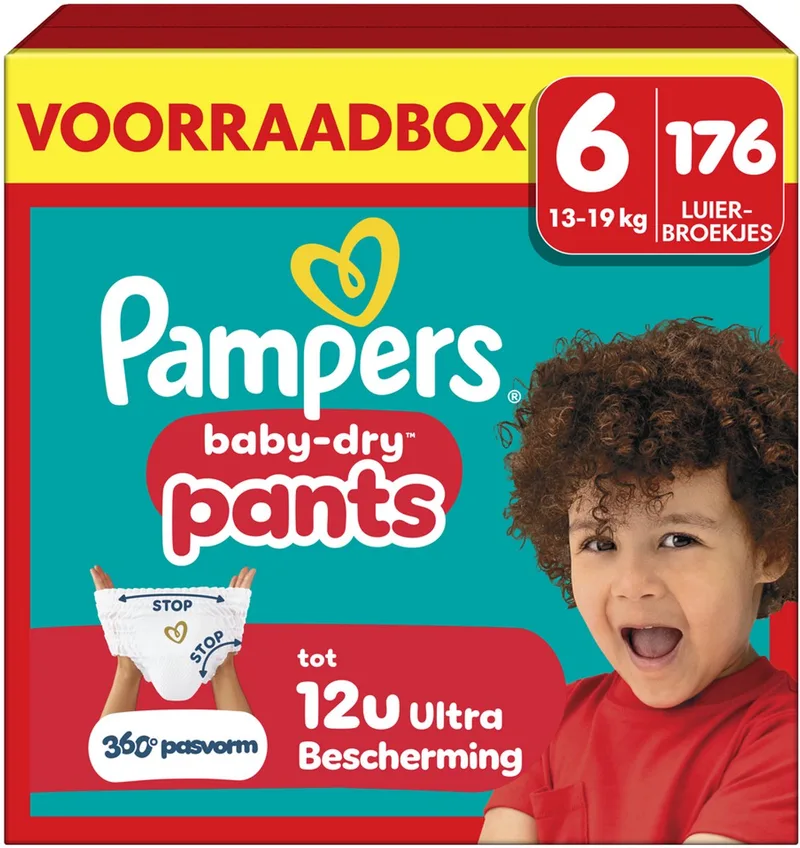 Baby-Dry Pants Maat 6 - 176 Luierbroekjes - 13kg-19kg - Voorraadbox de Pampers – photo produit