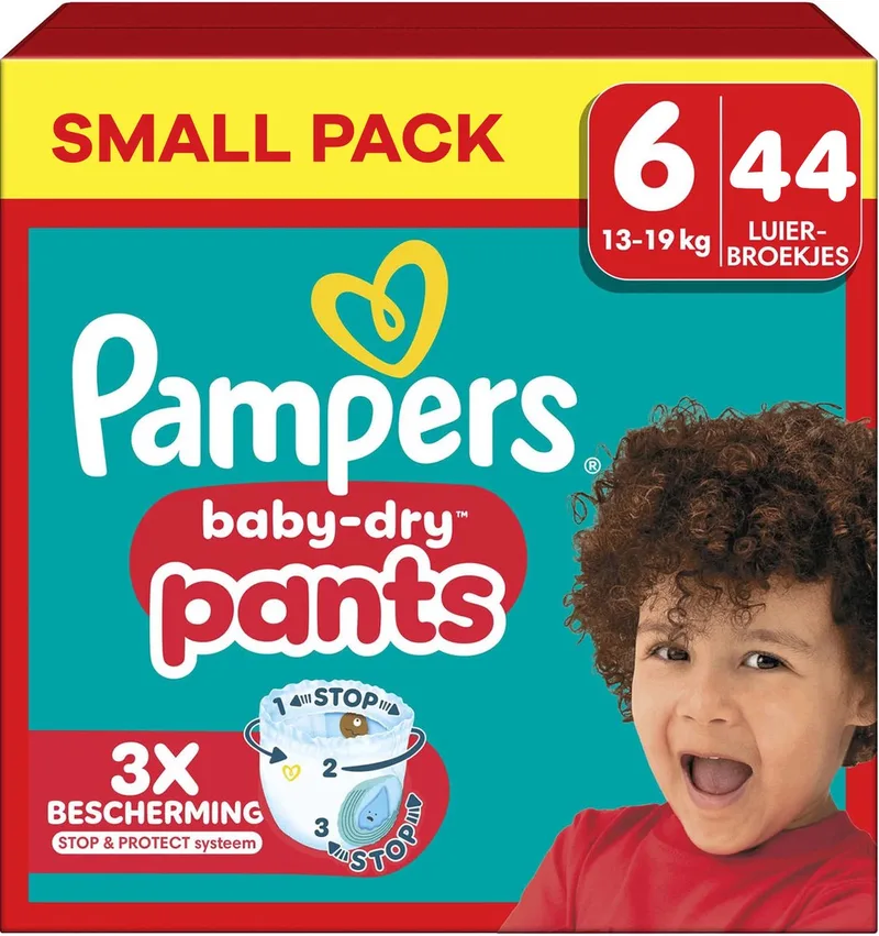 Baby-Dry Pants Maat 6 Luierbroekjes (13-19kg) - 44 stuks - Big Pack van Pampers – productfoto