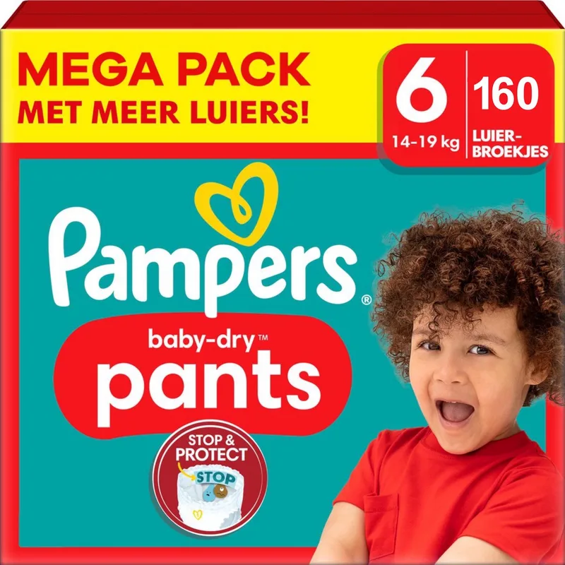 Baby Dry Pants - Maat 6 - Mega Pack - 160 stuks - 14/19 KG de Pampers – photo produit