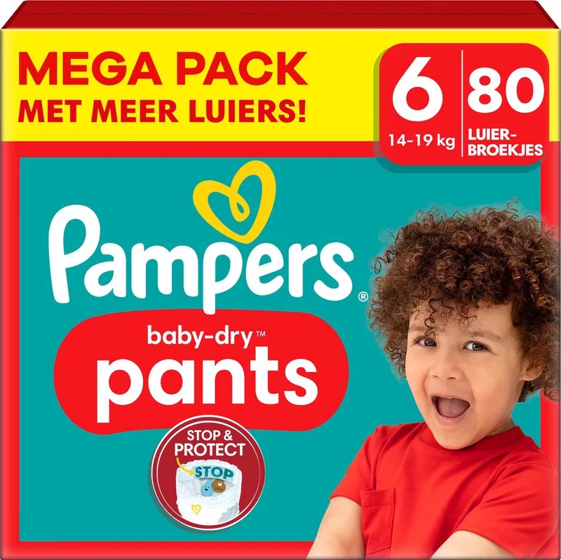 Baby Dry Pants - Maat 6 - Mega Pack - 80 stuks - 14/19 KG de Pampers – photo produit