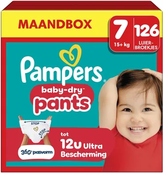 Baby-Dry Pants Maat 7 - 126 Luierbroekjes -15kg+ - Maandbox by Pampers – product photo 1 of 3