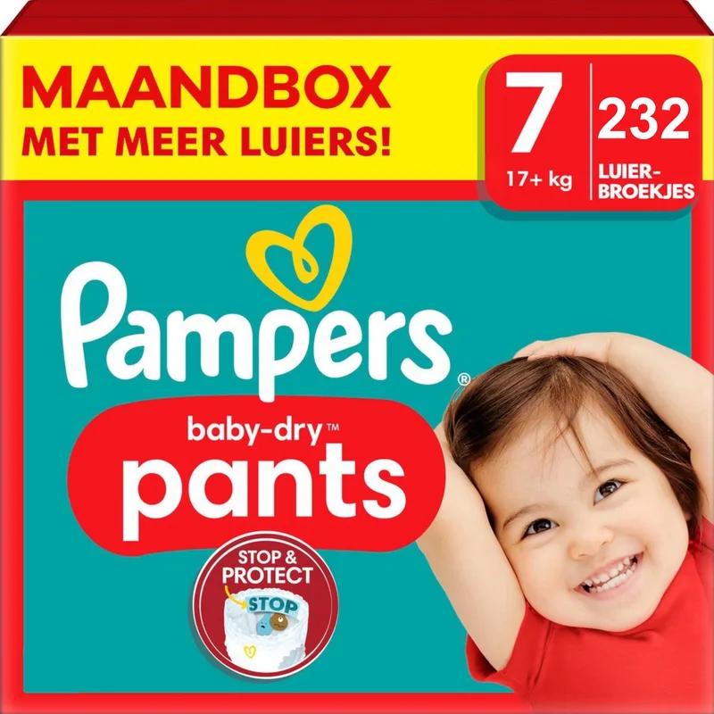 Baby Dry Pants - Maat 7 - Maandbox - 232 stuks - 17+KG van Pampers – productfoto