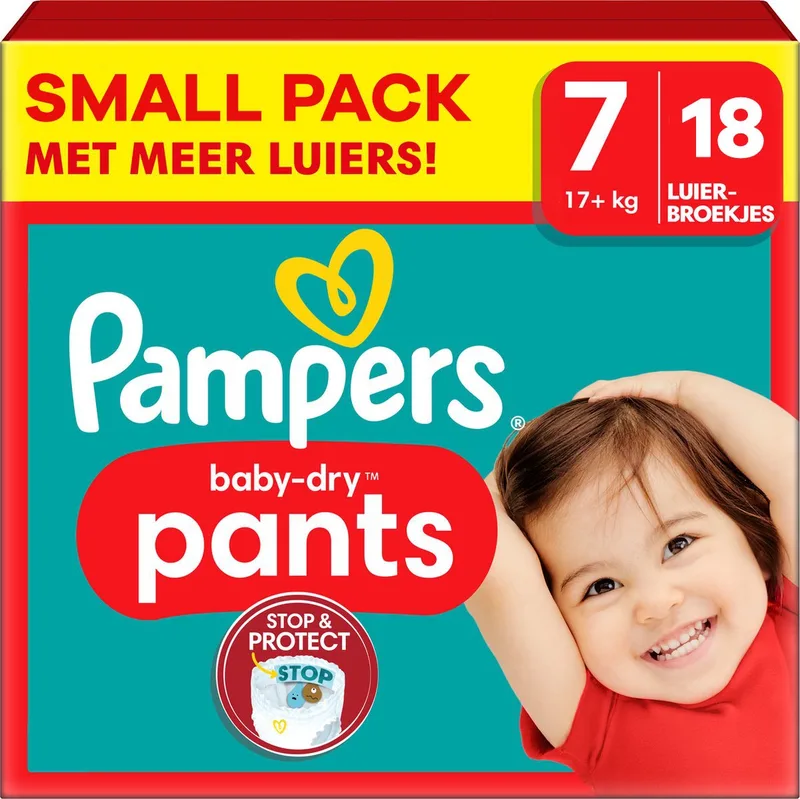 Baby Dry Pants - Maat 7 - Small Pack - 18 stuks - 17+KG by Pampers – product photo