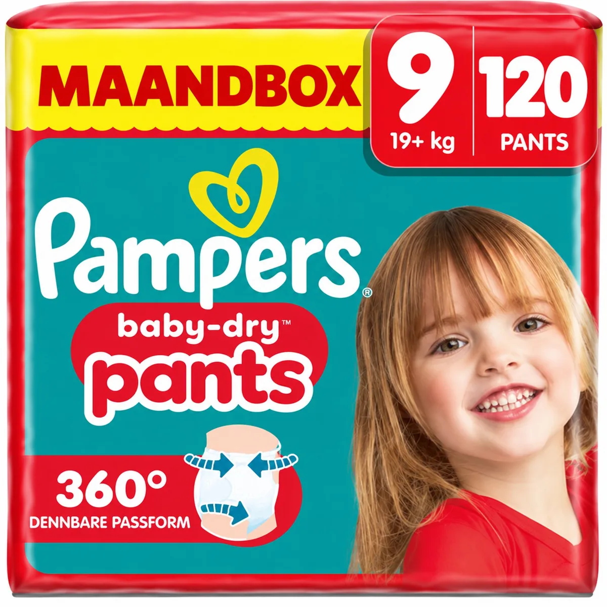 Baby Dry Pants - Maat 9 - Maandbox - 120 stuks - 19+KG van Pampers – productfoto