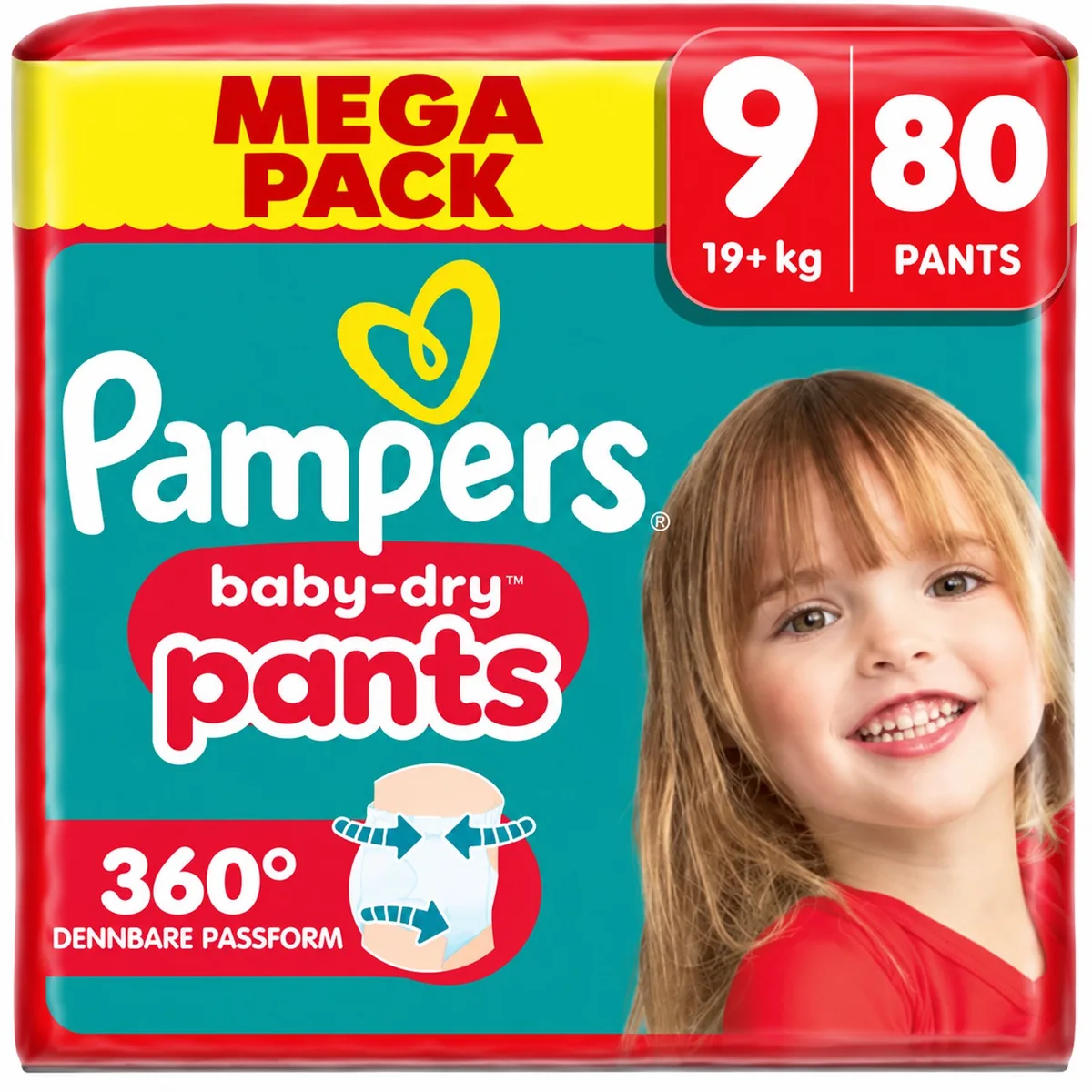 Baby Dry Pants - Maat 9 - Mega Pack - 80 stuks - 19+KG by Pampers – product photo