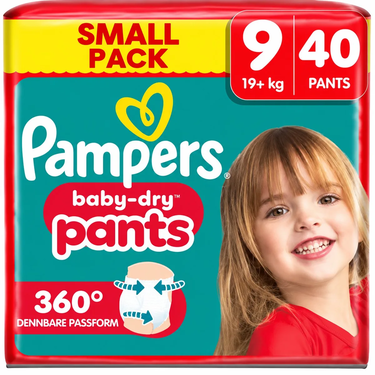 Baby Dry Pants - Maat 9 - Small Pack - 40 stuks - 19+KG von Pampers – Produktfoto