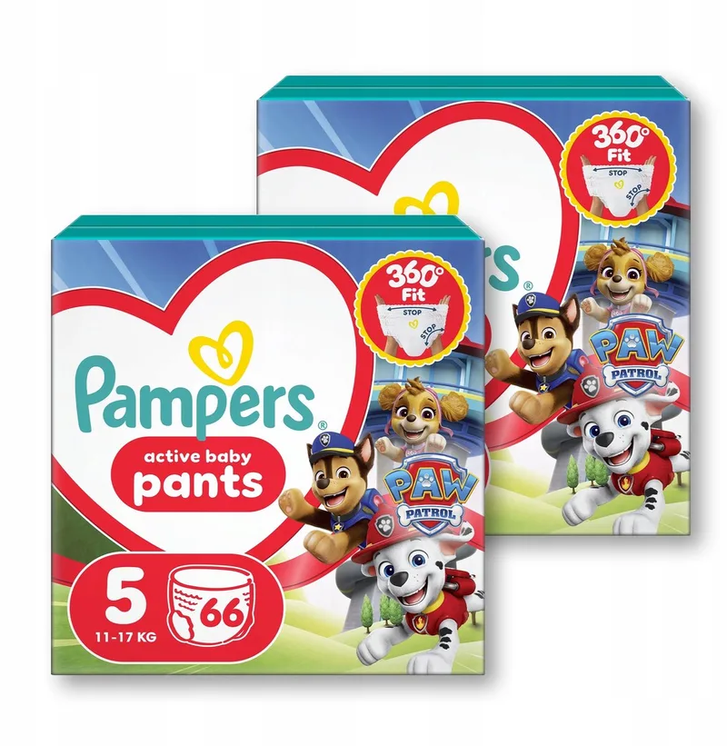Baby-Dry Pants - Paw Patrol-editie - Maat 5 (12kg-17kg) - 66 Luiers - Mega Pack by Pampers – product photo