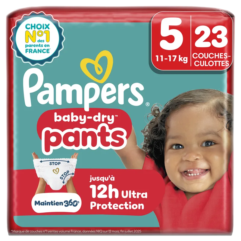 Baby-Dry Pants, Taille 5, 23 Couches-Culottes, 11-17kg, Protection 360° contre les fuites jour et nuit von Pampers – Produktfoto
