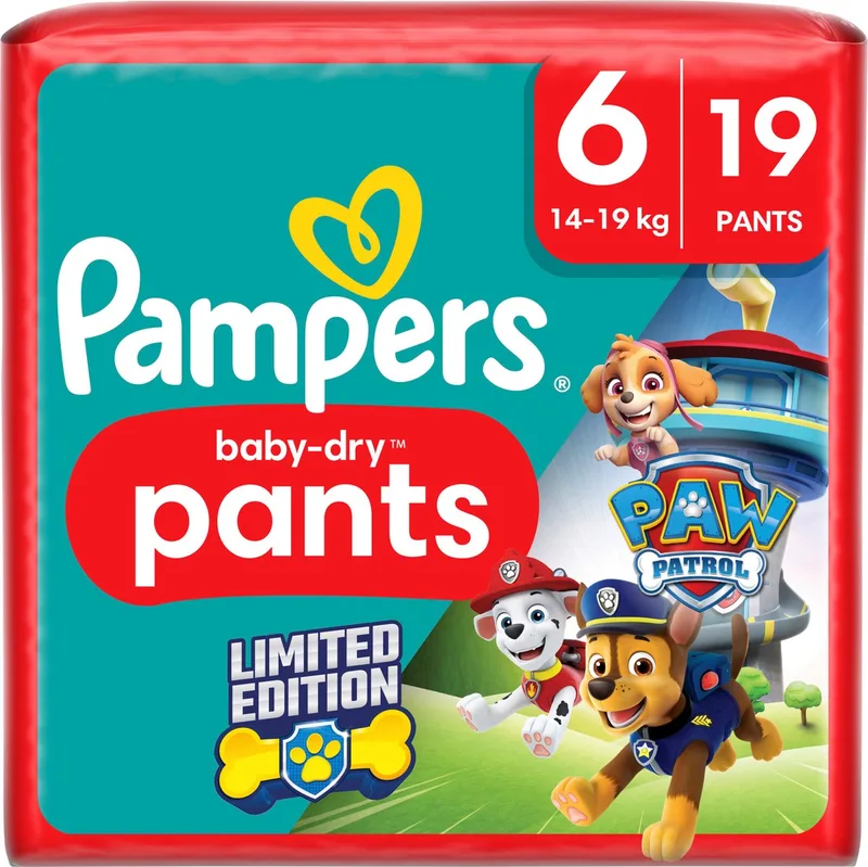 Baby Pants Baby Dry Maat 6 Extra Large (14-19 kg) Limited Edition Paw Patrol, 19 luierbroekjes by Pampers – product photo