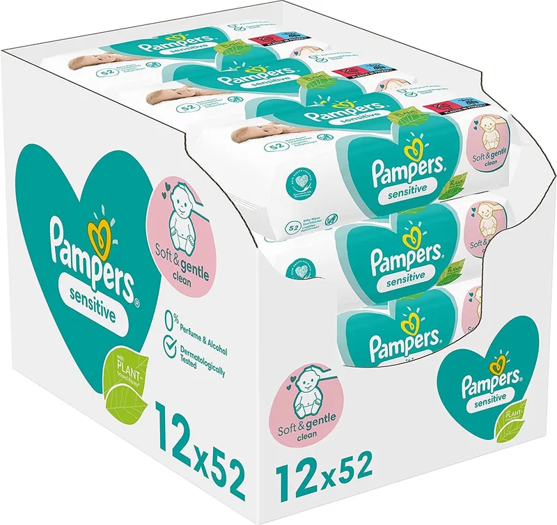 BILLENDOEKJES BABYDOEKJES SENSITIVE NAVULLING 624 Stuks van Pampers – productfoto