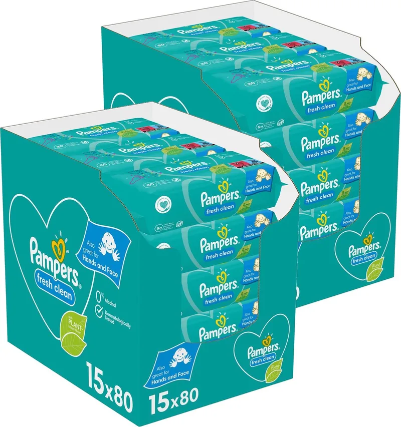 Fresh Clean - Billendoekjes - 2400 doekjes - 30 x 80 fra Pampers – produktbillede