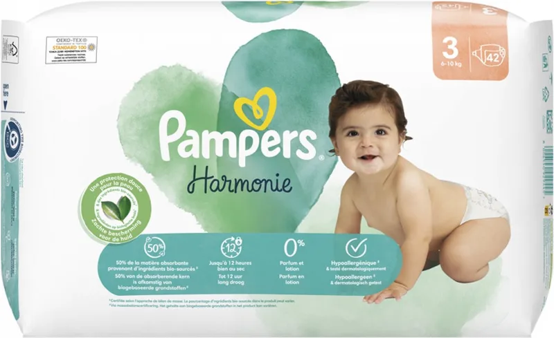 Harmonie 42 Luiers Maat 3 (6-10 kg) de Pampers – photo produit