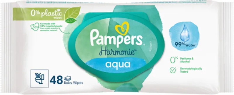 Harmonie Aqua - Billendoekjes - 48 doekjes - 1 x 48 by Pampers – product photo