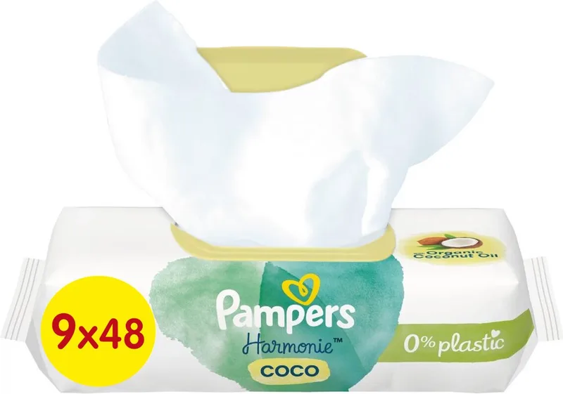 Harmonie Coco - Billendoekjes - 378 doekjes - 9 x 42 van Pampers – productfoto