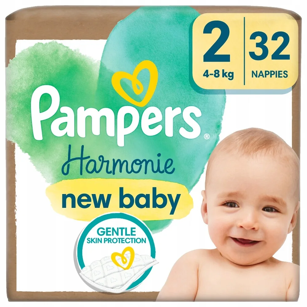3x Pampers Harmonie Luiers Maat 2 (4-8 kg) 32 stuks de Pampers – photo produit