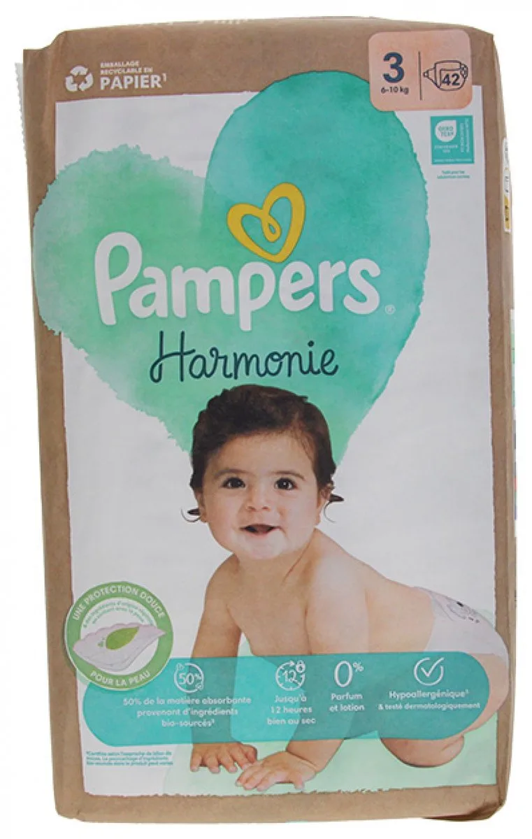 Harmonie luiers - Maat 3 - 42 Luiers (6-10 KG) de Pampers – photo produit