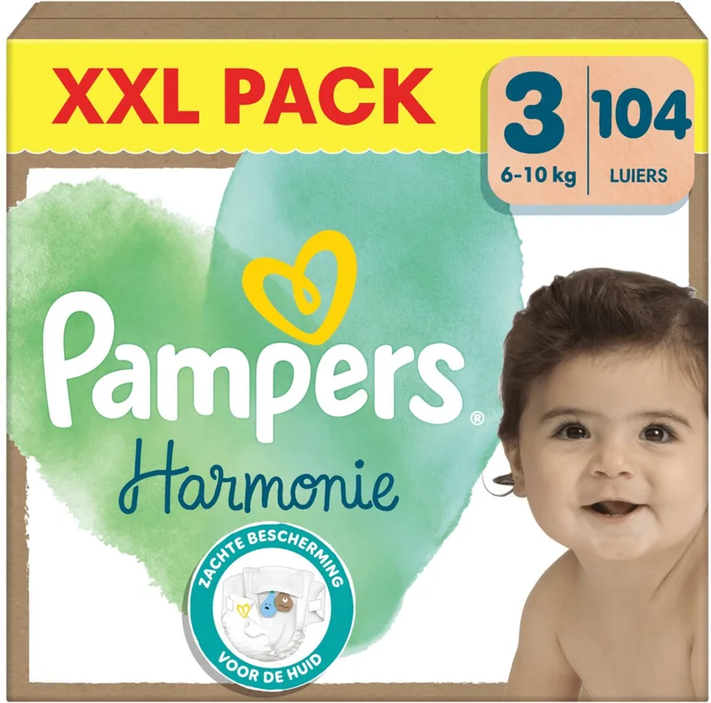 Harmonie Luiers Maat 3 (6-10kg) 104 stuks de Pampers – photo produit