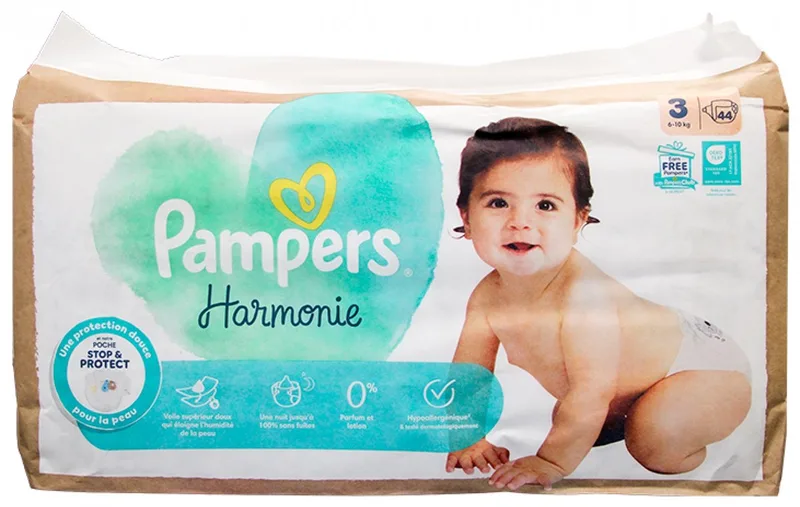 Harmonie Luiers Maat 3 (6-10kg) 44 stuks de Pampers – photo produit