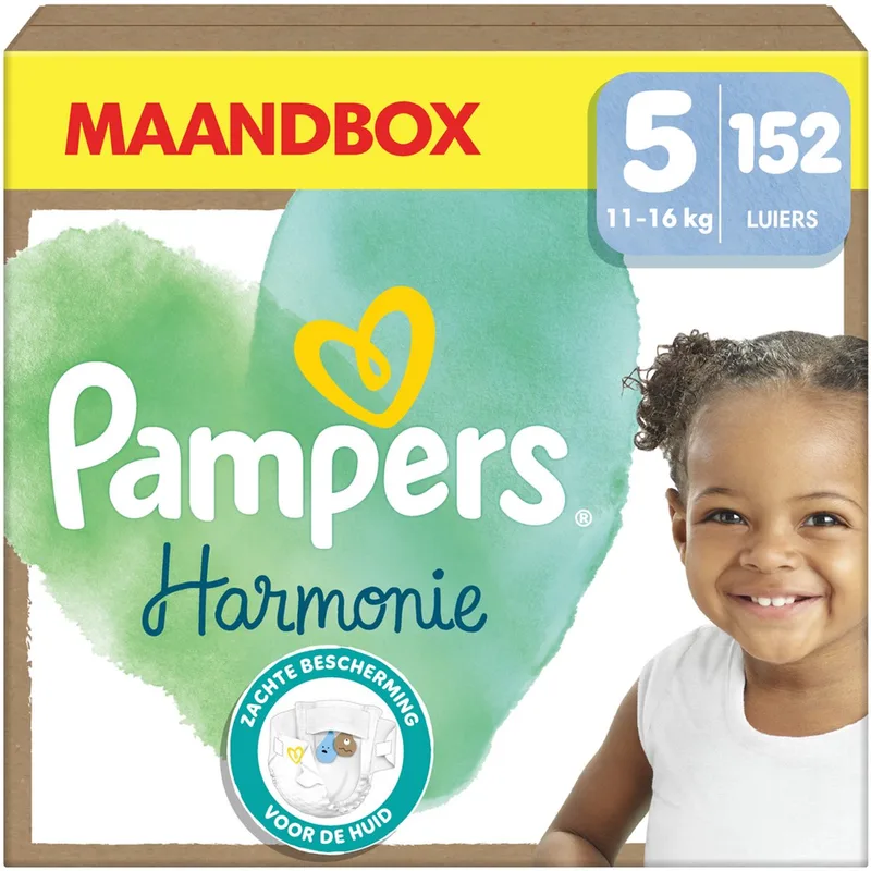 Harmonie Luiers Maat 5, 152 Luiers, 11kg-16kg de Pampers – photo produit