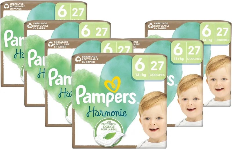 Harmonie luiers - Maat 6 (13+KG) - 162 luiers de Pampers – photo produit