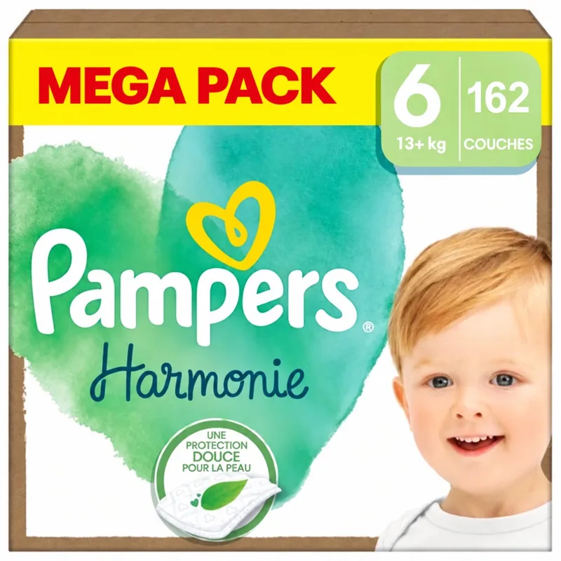 Harmonie luiers - Maat 6 (13+ KG) - 162 luiers - 6 x 27 van Pampers – productfoto