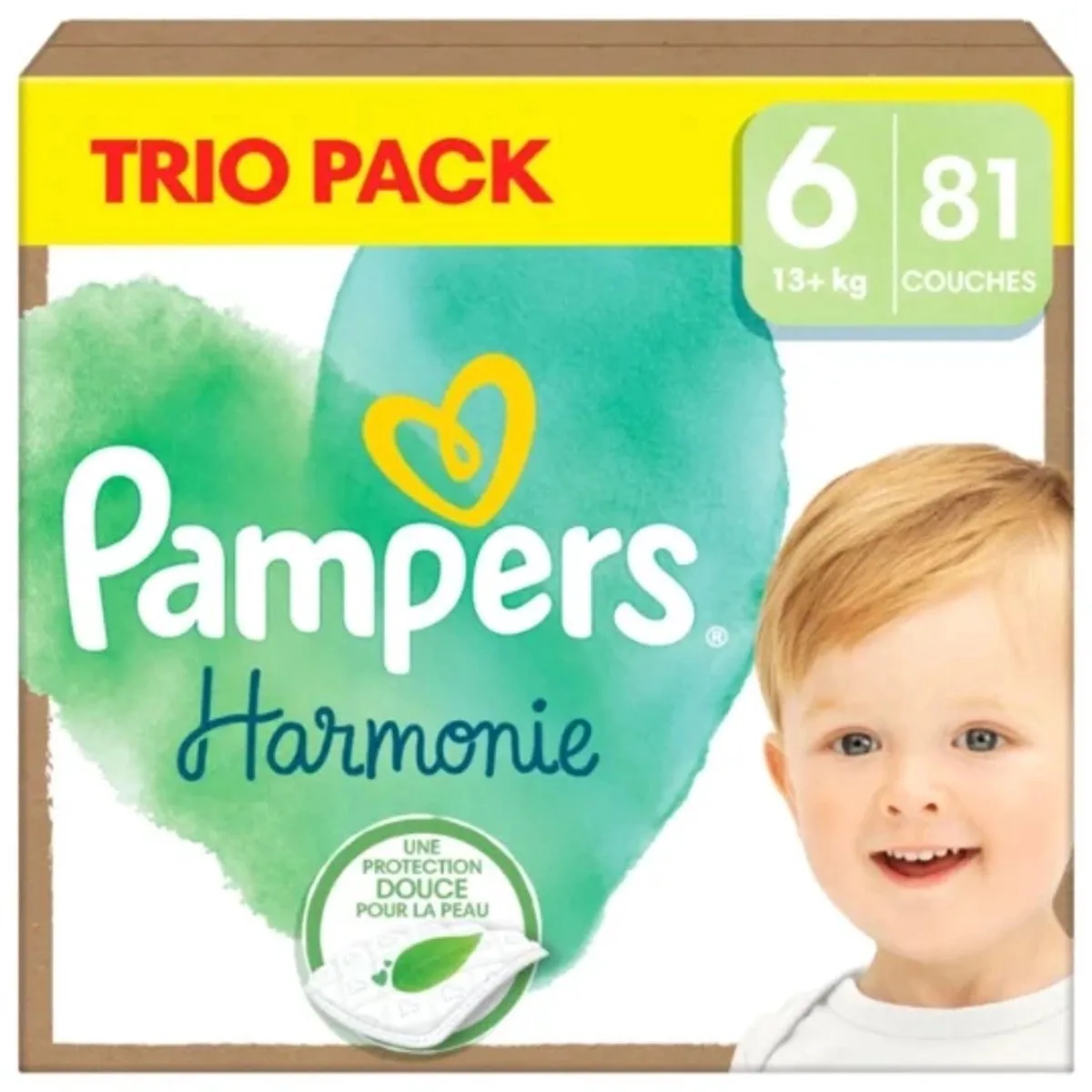 Harmonie luiers - Maat 6 (13+kg) - 81 luiers de Pampers – photo produit