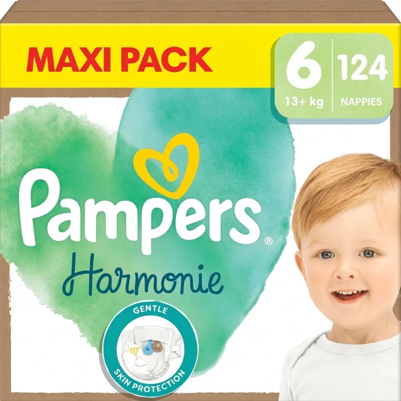Harmonie Luiers Maat 6 - Maandbox - 124 Luiers - 13kg+ de Pampers – photo produit